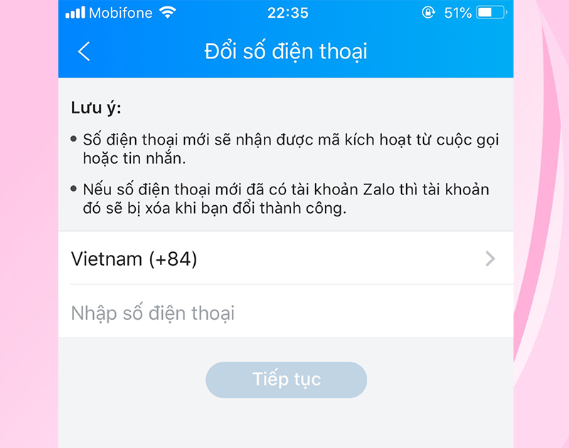 Huong dan doi so dien thoai Zalo 2