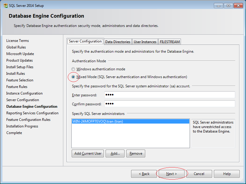 huong dan cai dat va cau hinh sql server express 2014 13